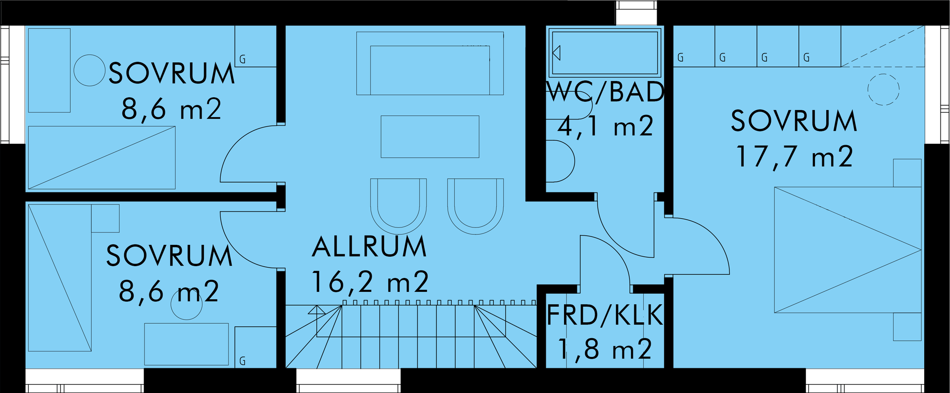 Planlösning övre plan